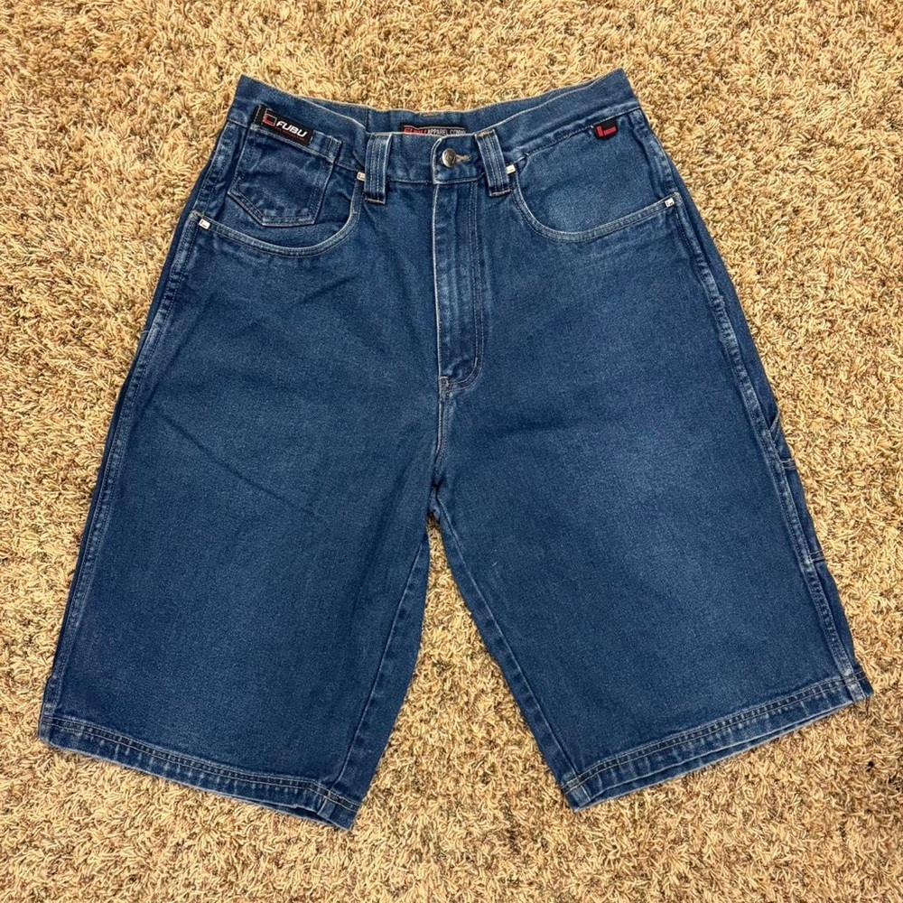 FUBU Men's Blue and Navy Shorts
